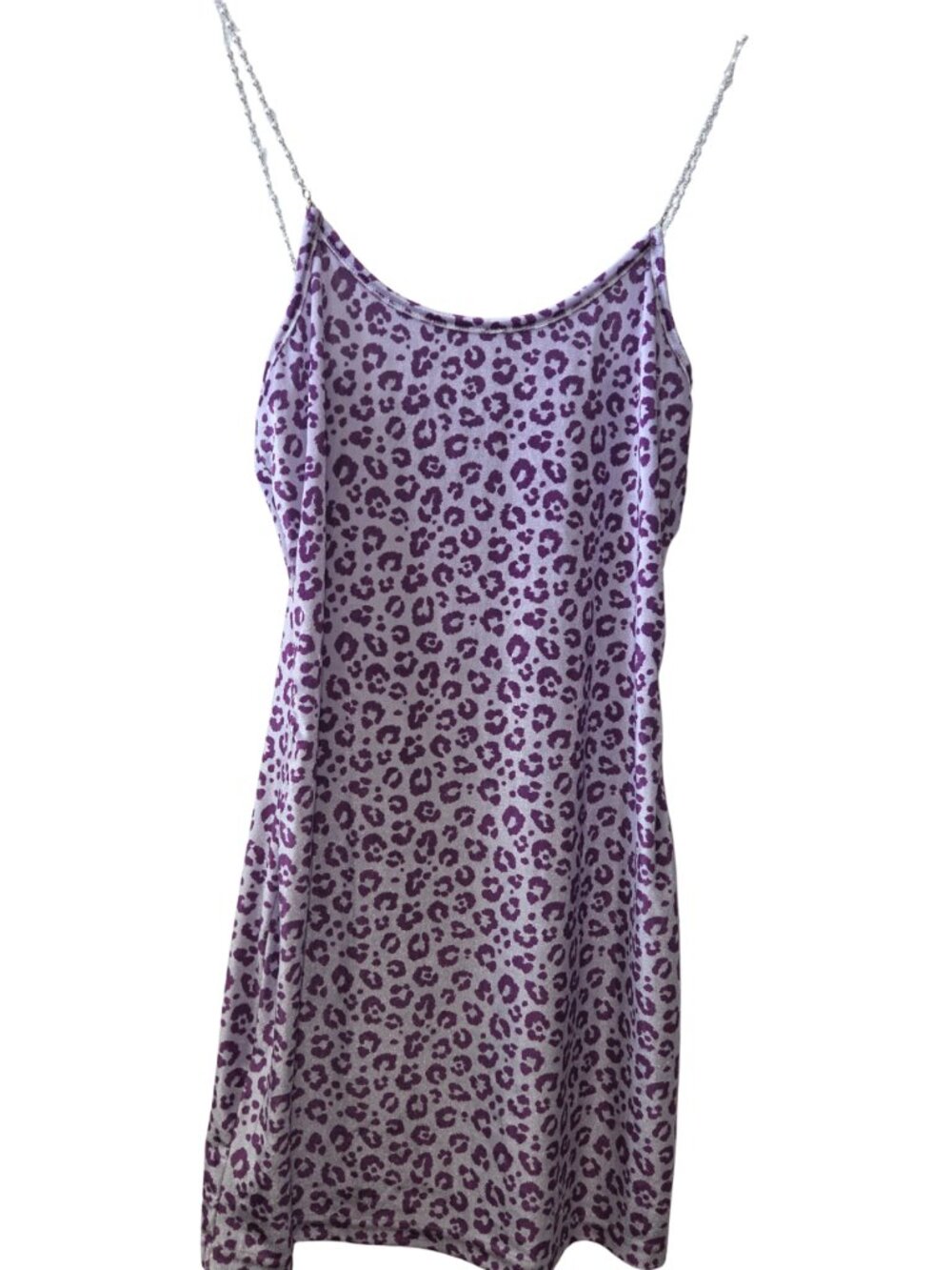 Women's Animal Print & Pearl Strapped Backless Body Contour Shape Dress Size L